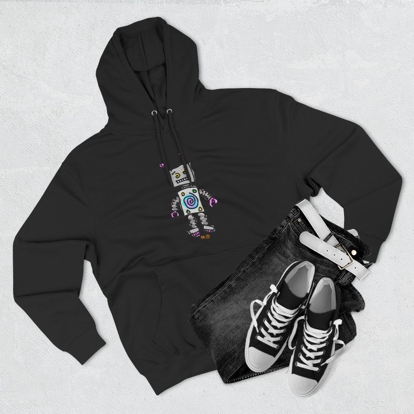 I am Wobot Mens Fleece Hoodie by Dr.13